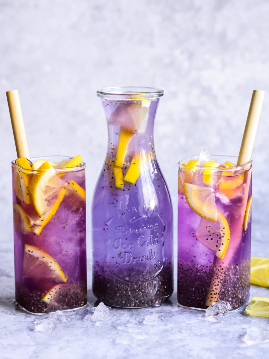 Butterfly Pea Chia Fresca Drink recipe