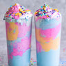 Unicorn shakes with pink pitaya blue spirulina and cur cumin powders