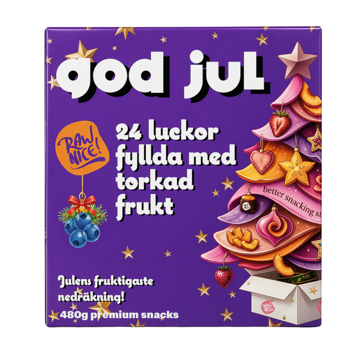 Julkalender med torkad frukt 480g